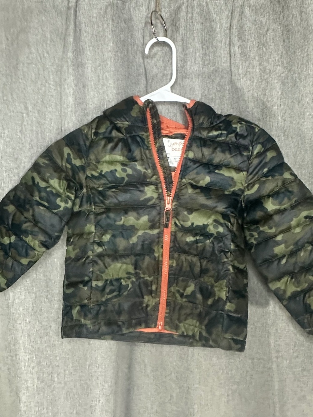 Jumping Beans Toddler Boys Green Camouflage Hooded Puffer Jacket - 4T